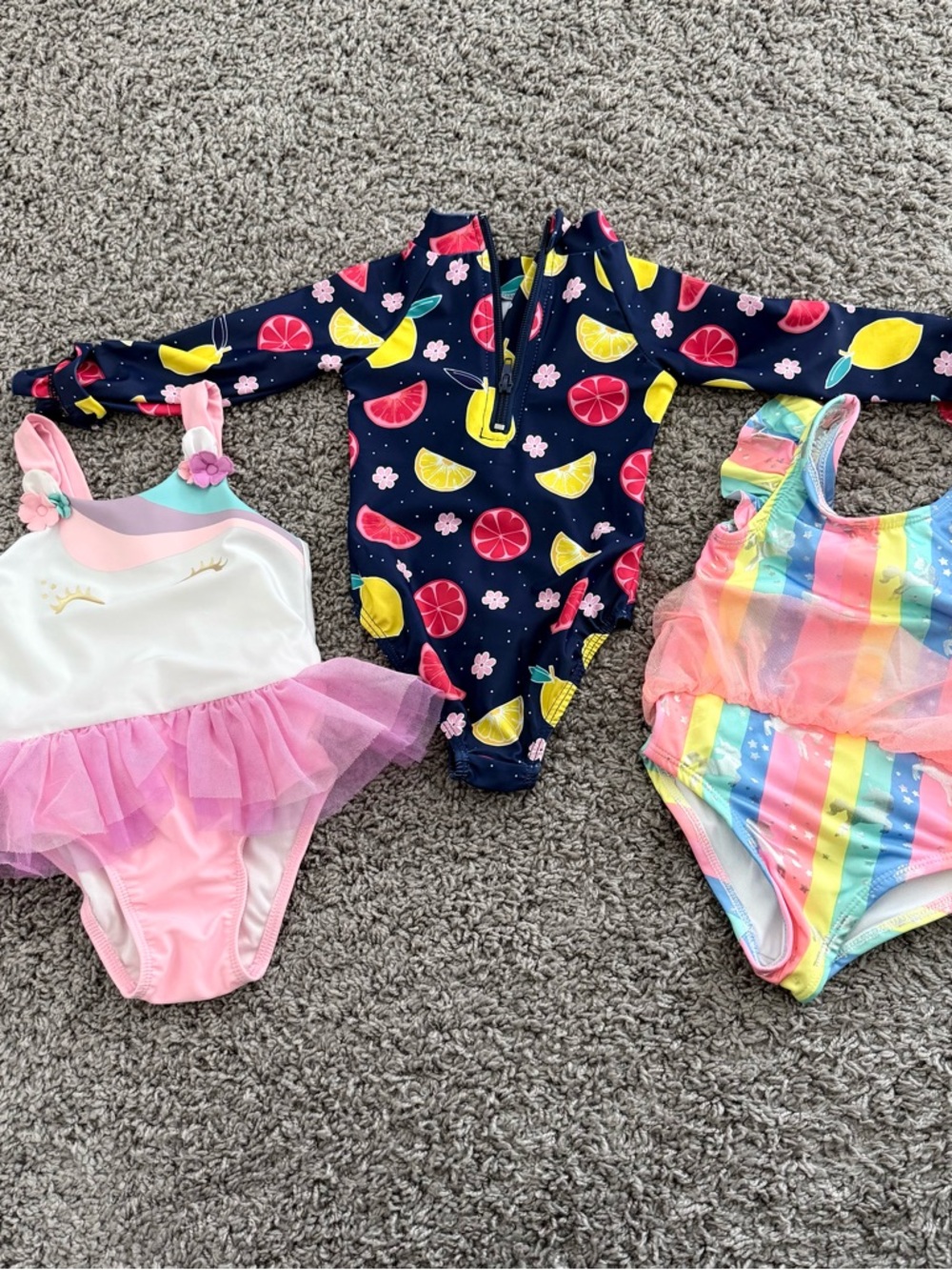 Bundle of 3 Baby Girls' Assorted One-Piece Swimsuits -